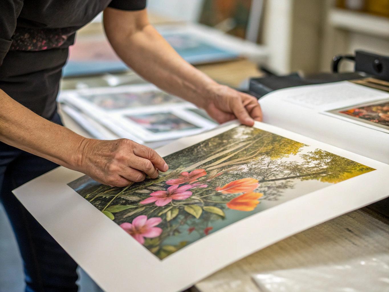 Close up of a high quality fine art print